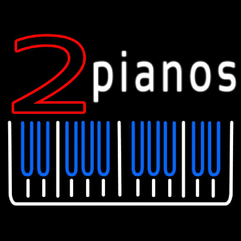 2 Pianos Neon Sign