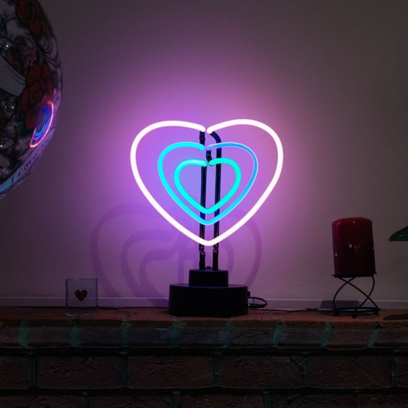 3 Hearts Desktop Neon Sign