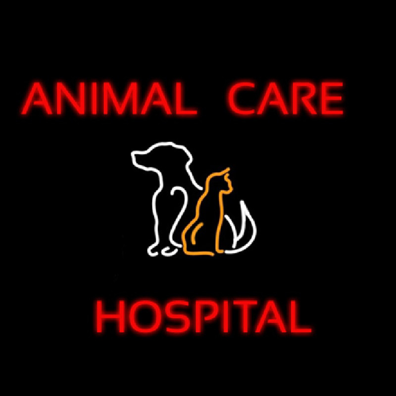 Animal Care Hospital Logo Neon Sign