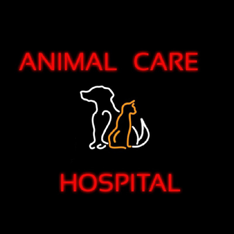 Animal Care Hospital Logo Neon Sign