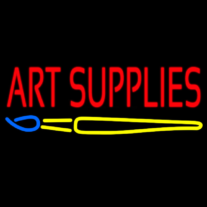 Art Supplies With Brush Neon Sign