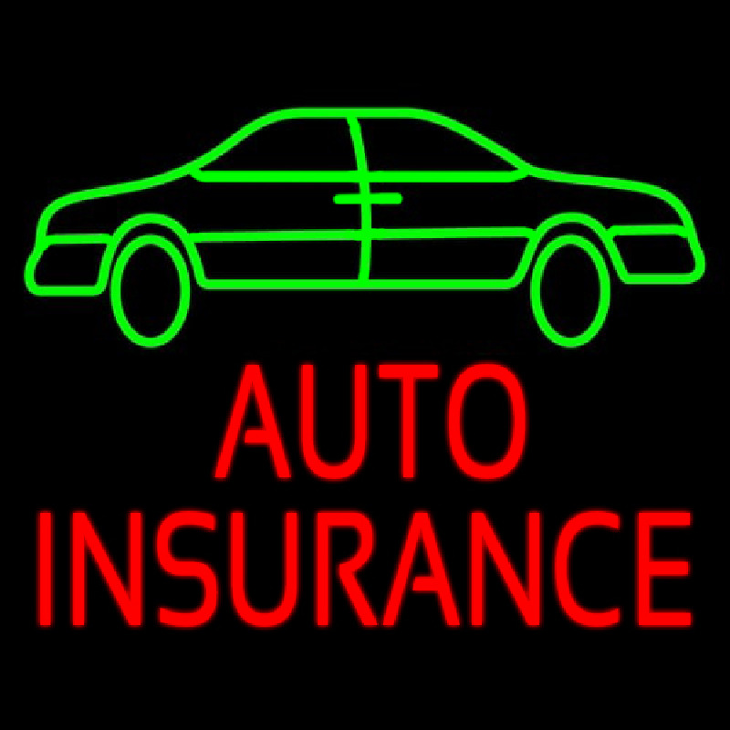 Auto Insurance With Car Neon Sign