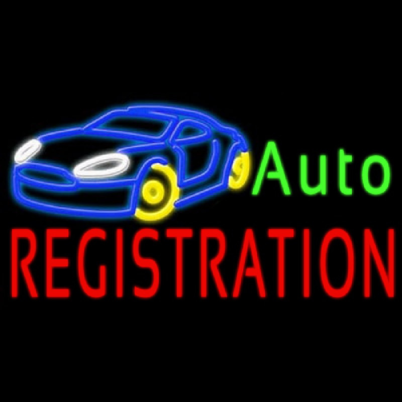 Auto Registration Neon Sign