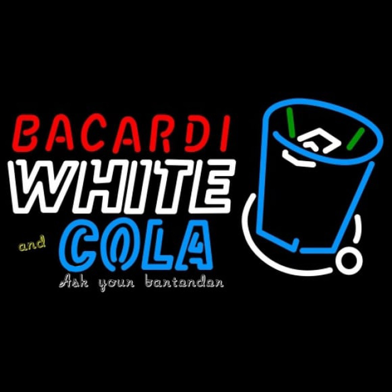 Bacardi White And Coke Rum Sign Neon Sign