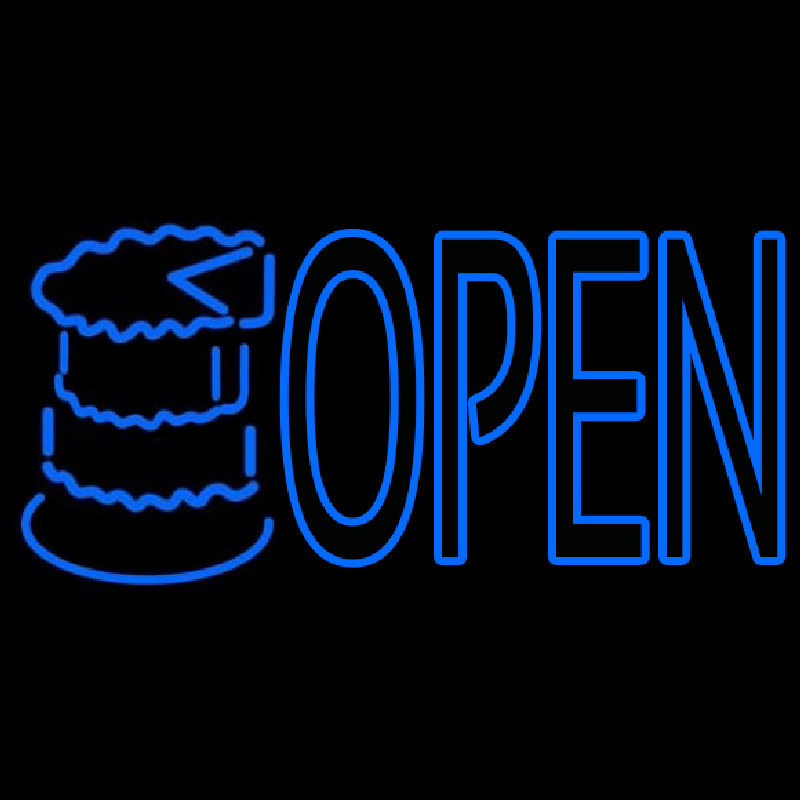 Bakery Open With Cake Neon Sign