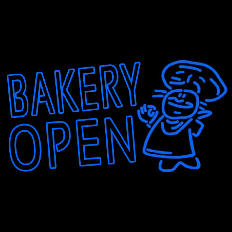 Bakery Open With Man Neon Sign