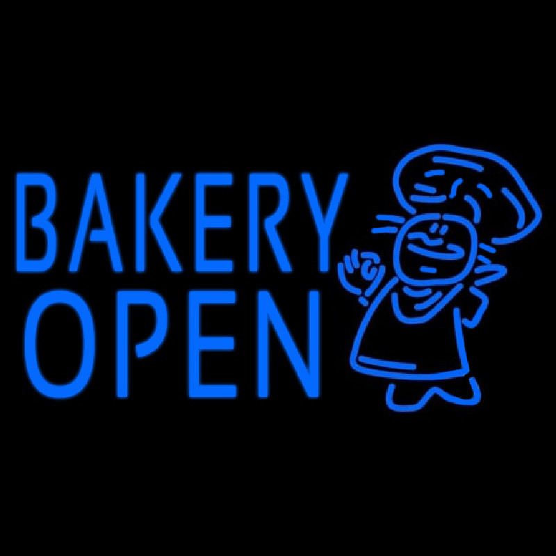 Bakery Open With Man Neon Sign