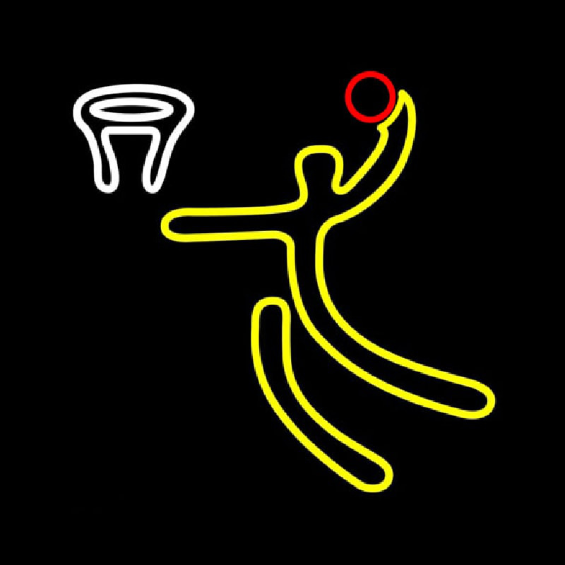 Basketball Player Play Neon Sign