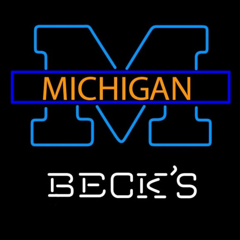 Becks Michigan University of Michigan Beer Sign Neon Sign