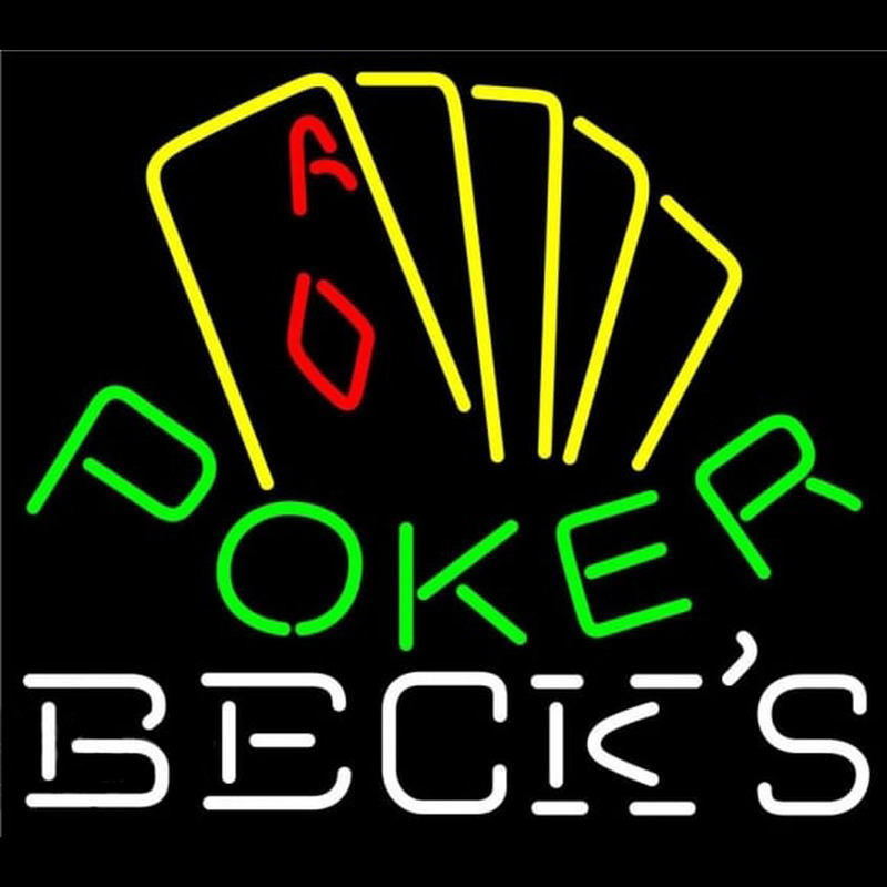 Becks Poker Yellow Beer Sign Neon Sign