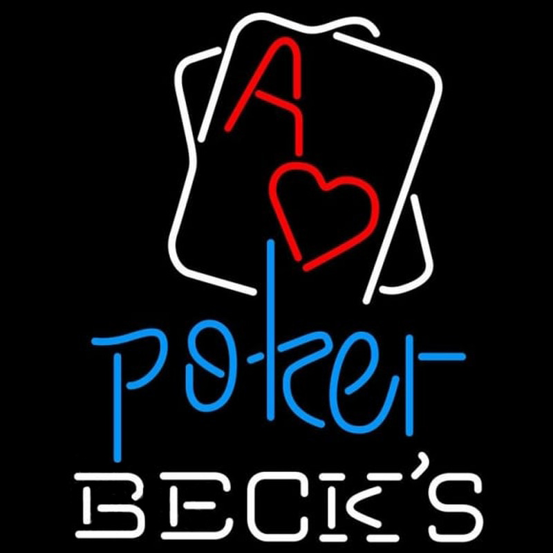 Becks Rectangular Black Hear Ace Beer Sign Neon Sign