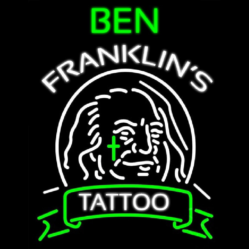 Ben Franklins Tattoo Neon Sign