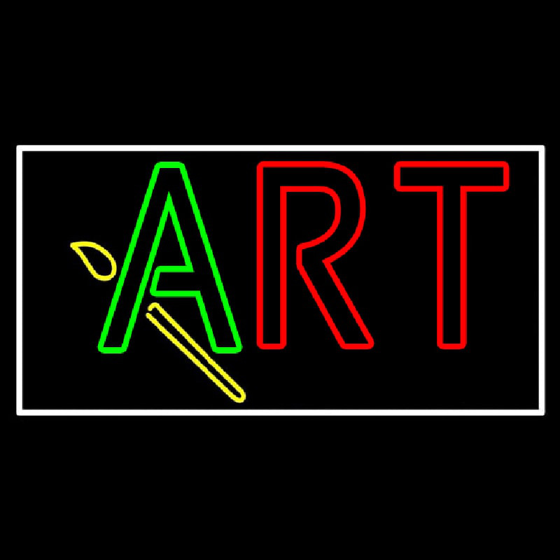Block Art With Brush Logo 3 Neon Sign