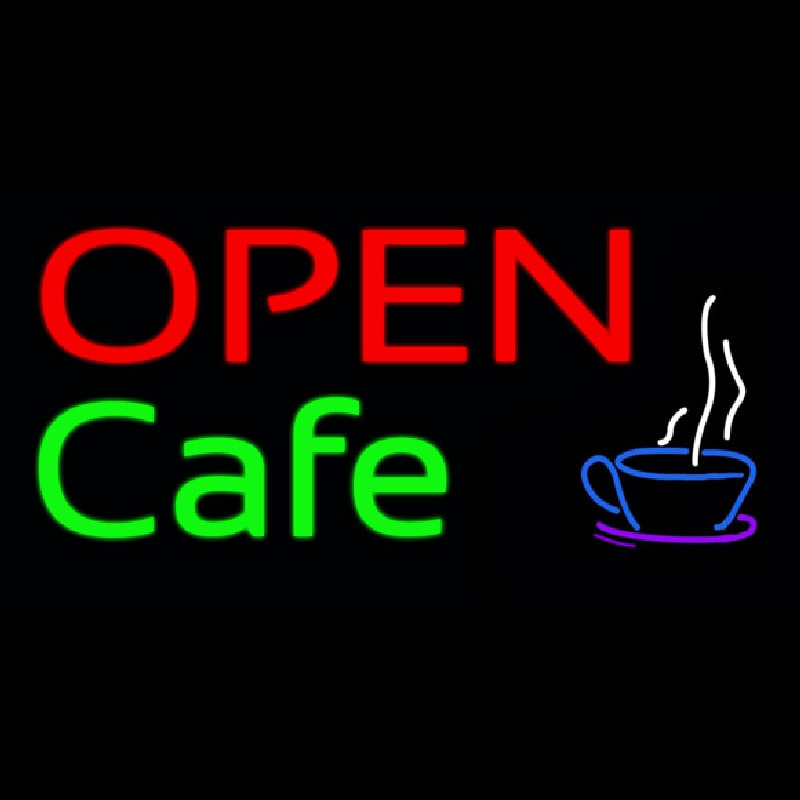 Block Open Cafe Neon Sign