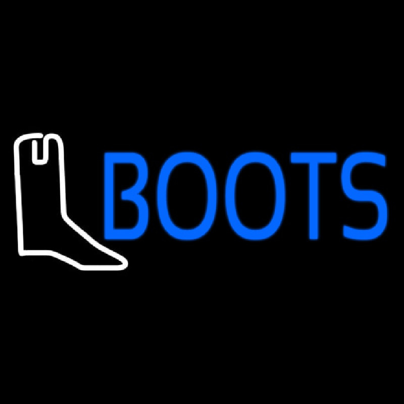 Blue Boots With Logo Neon Sign