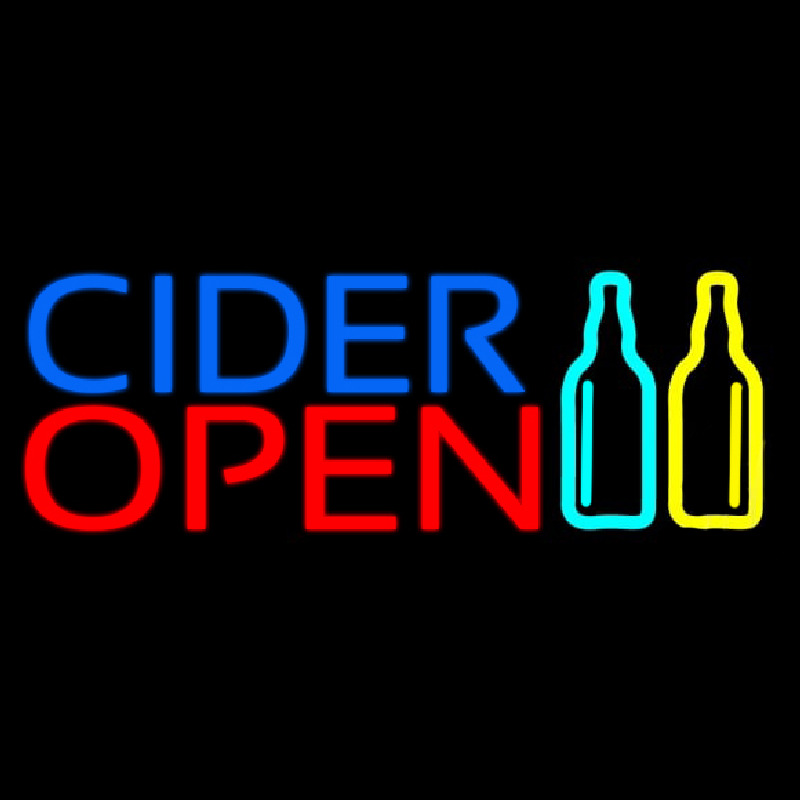 Blue Cider Open Neon Sign