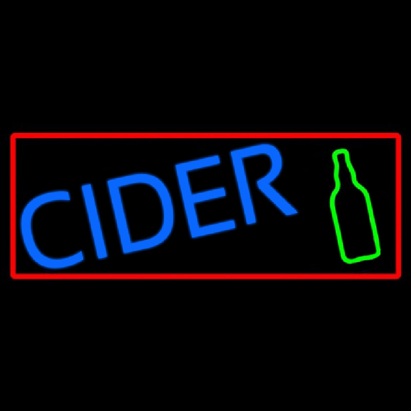 Blue Cider With Red Border Neon Sign