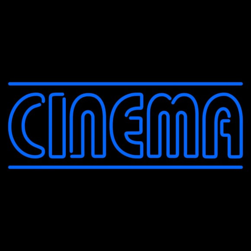 Blue Cinema With Lines Neon Sign