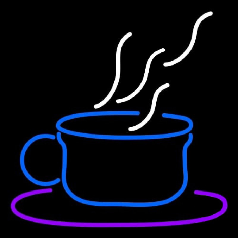 Blue Coffee Cup Neon Sign