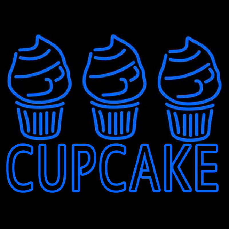 Blue Cupcake With Cupcake Neon Sign