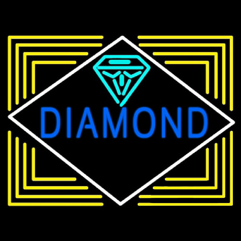 Blue Diamond Block Neon Sign