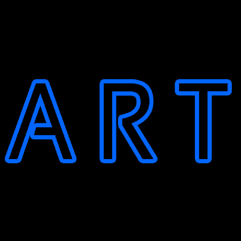 Blue Double Stroke Art Neon Sign