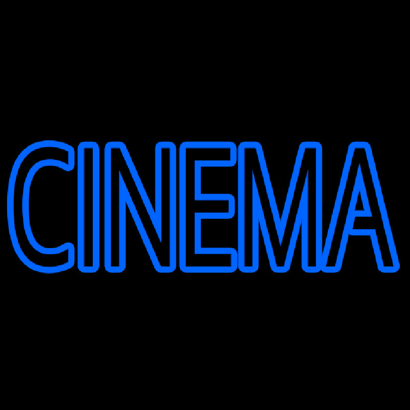 Blue Double Stroke Cinema Neon Sign
