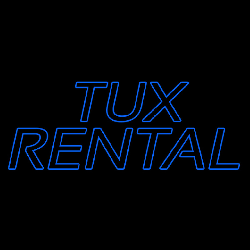 Blue Double Stroke Tu  Rental Neon Sign