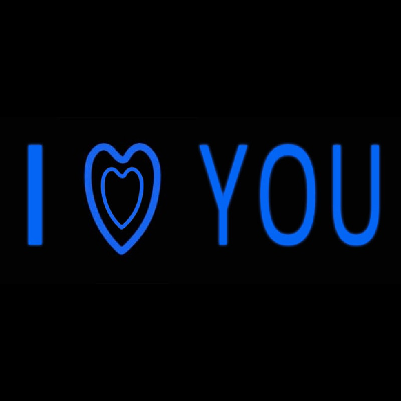 Blue I Love You Neon Sign