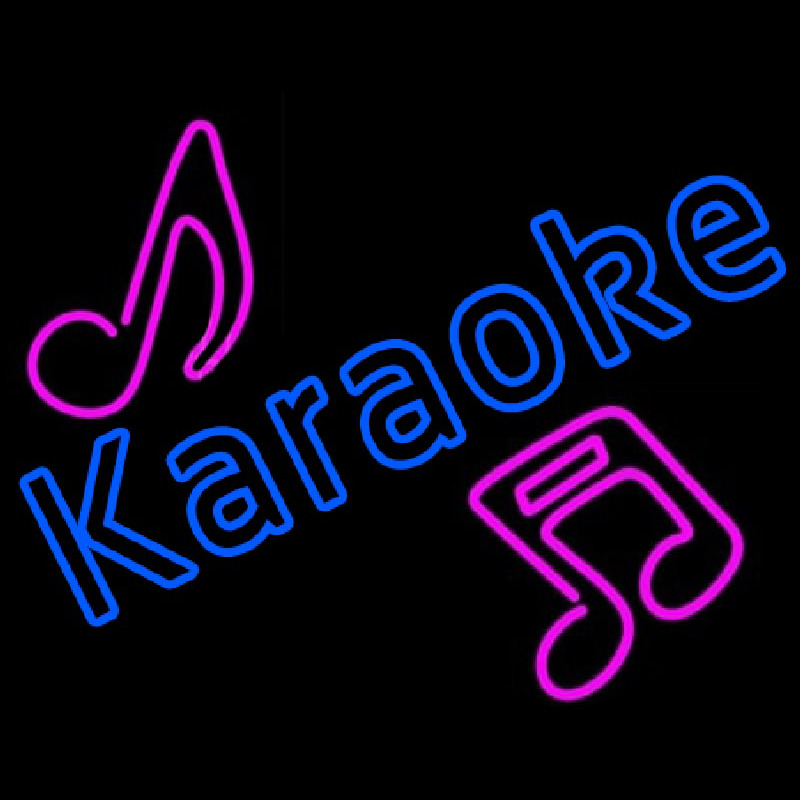Blue Karaoke Red Musical Neon Sign