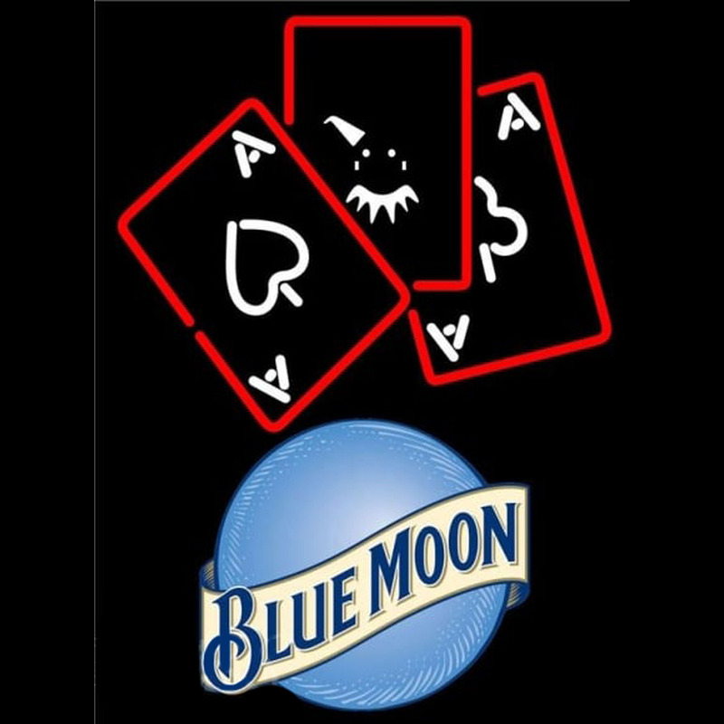 Blue Moon Ace And Poker Beer Sign Neon Sign