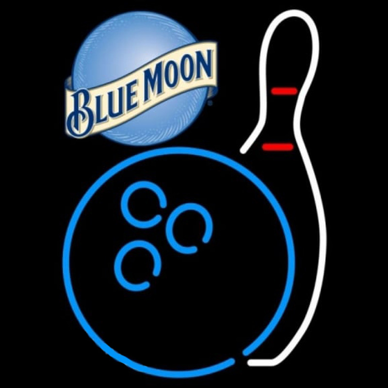 Blue Moon Bowling Blue White Beer Sign Neon Sign