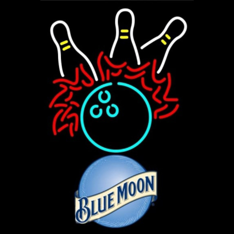 Blue Moon Bowling Pool Beer Sign Neon Sign