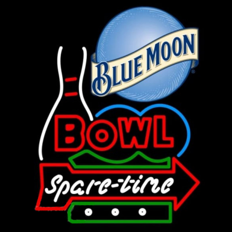 Blue Moon Bowling Spare Time Beer Sign Neon Sign