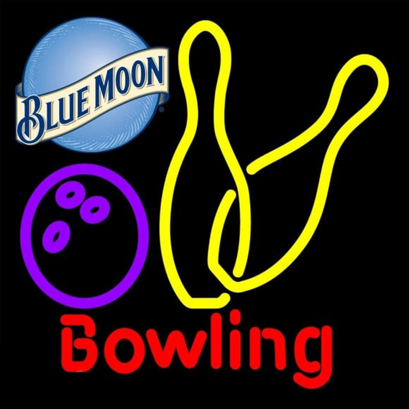 Blue Moon Bowling Yellow 16 16 Beer Sign Neon Sign
