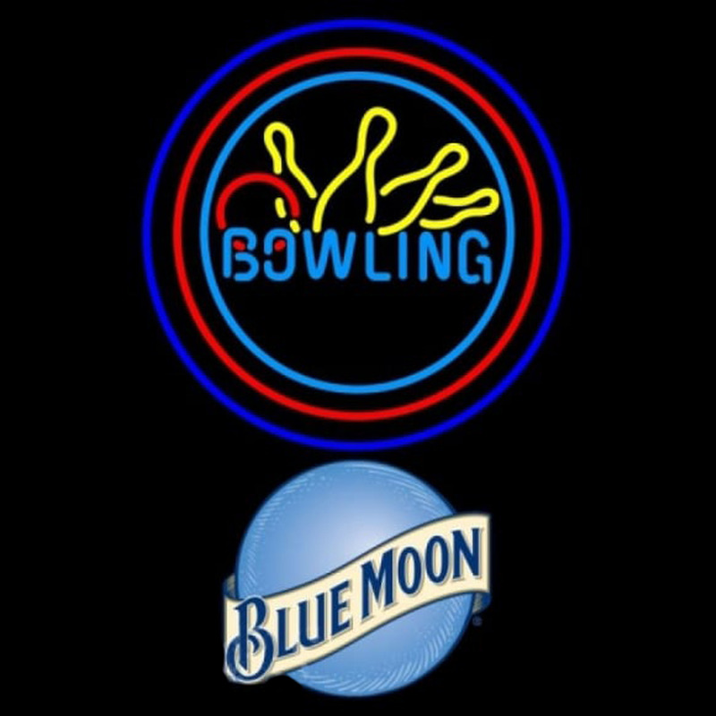 Blue Moon Bowling Yellow Blue Beer Sign Neon Sign