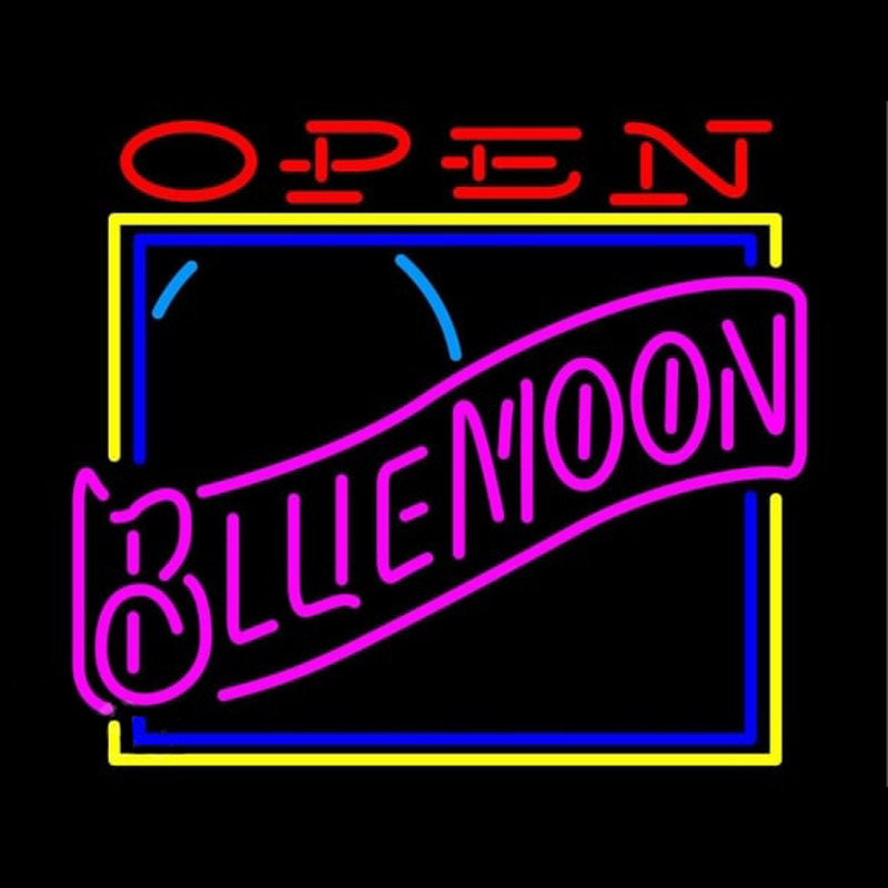 Blue Moon Classic Open Beer Sign Neon Sign