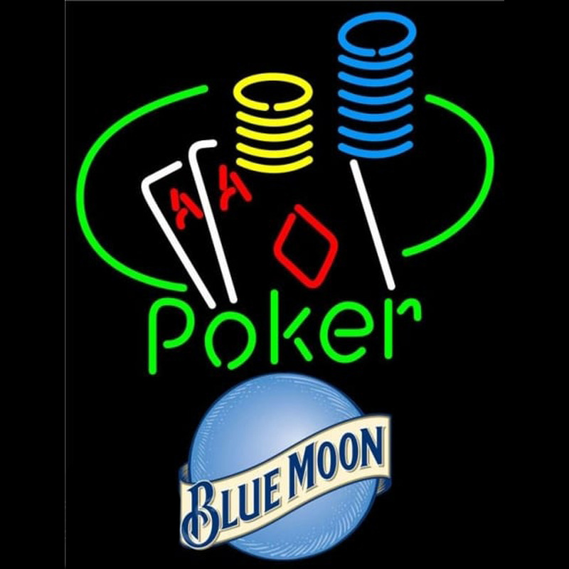 Blue Moon Poker Ace Coin Table Beer Sign Neon Sign