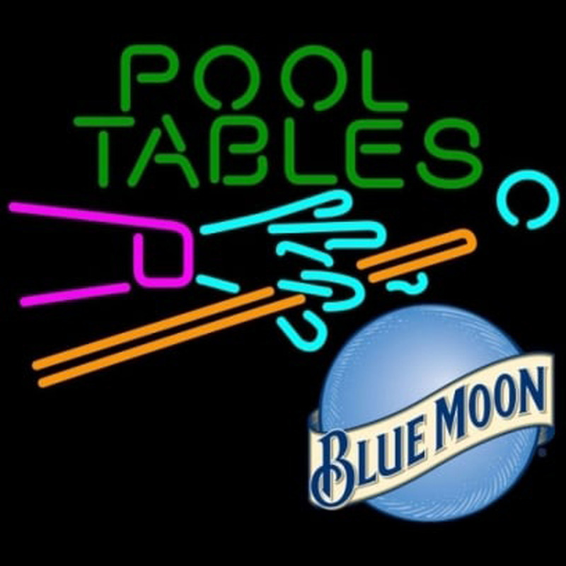 Blue Moon Pool Tables Billiards Beer Neon Sign