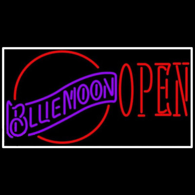 Blue Moon Red Open Beer Sign Neon Sign
