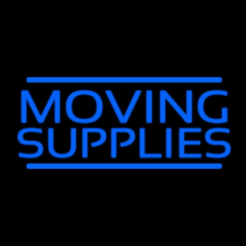 Blue Moving Supplies Double Line Neon Sign