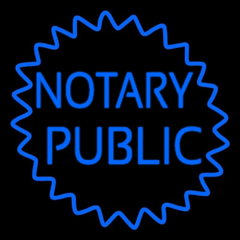 Blue Notary Public Neon Sign