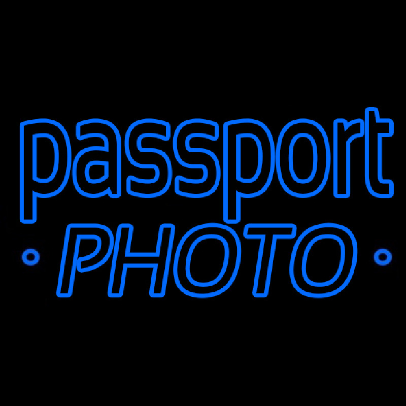 Blue Passport Neon Sign