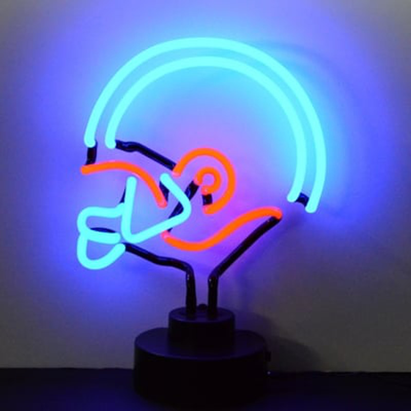 Blue Red Football Helmet Desktop Neon Sign