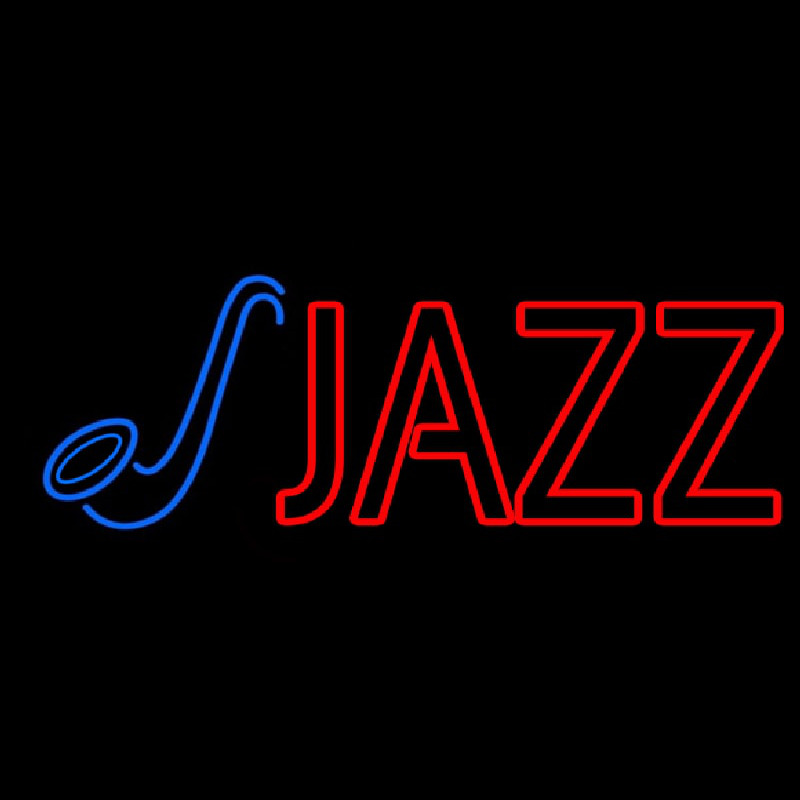 Blue Sa ophone Red Jazz Block 2 Neon Sign