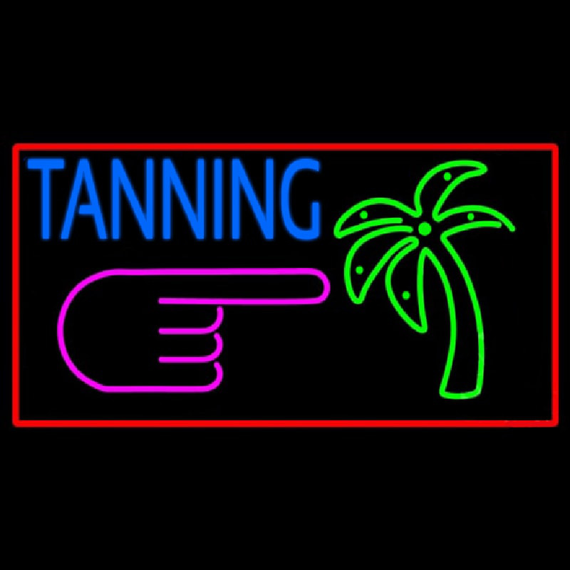 Blue Tanning Palm Tree Neon Sign