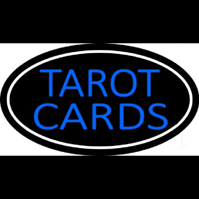 Blue Tarot Cards With Blue Border Neon Sign