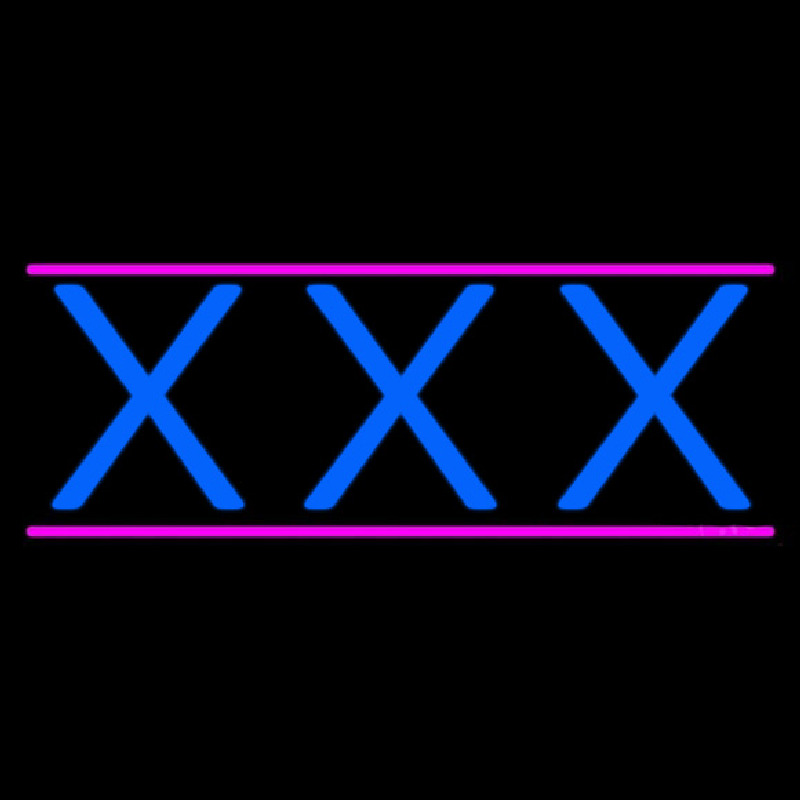 Blue X   Pink Lines Neon Sign
