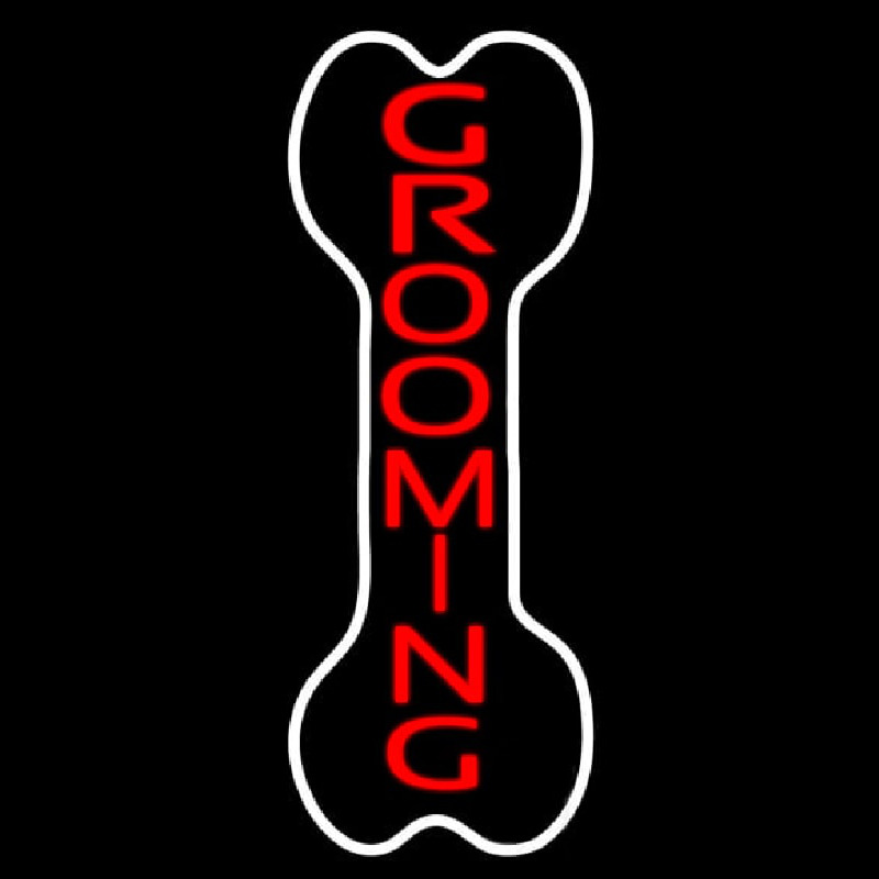 Bone Grooming Vertical Neon Sign