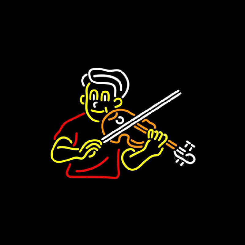 Boy Playing Violin Neon Sign